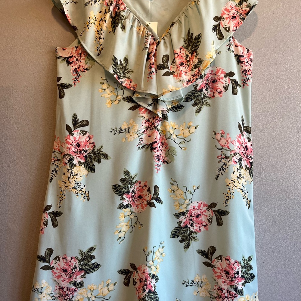 Maison Jules Light Blue Floral Dress